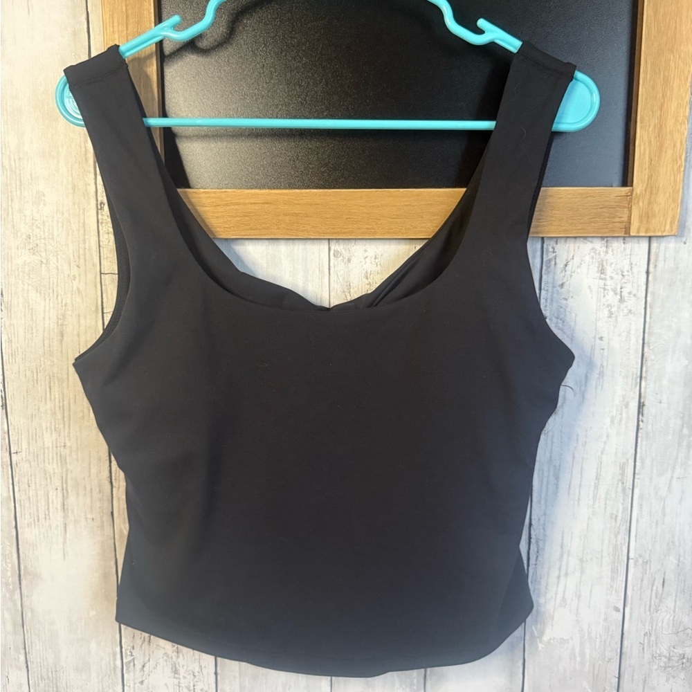 NWT Fabletics Oasis Twist Rib Built In Bra Tank - Black XL